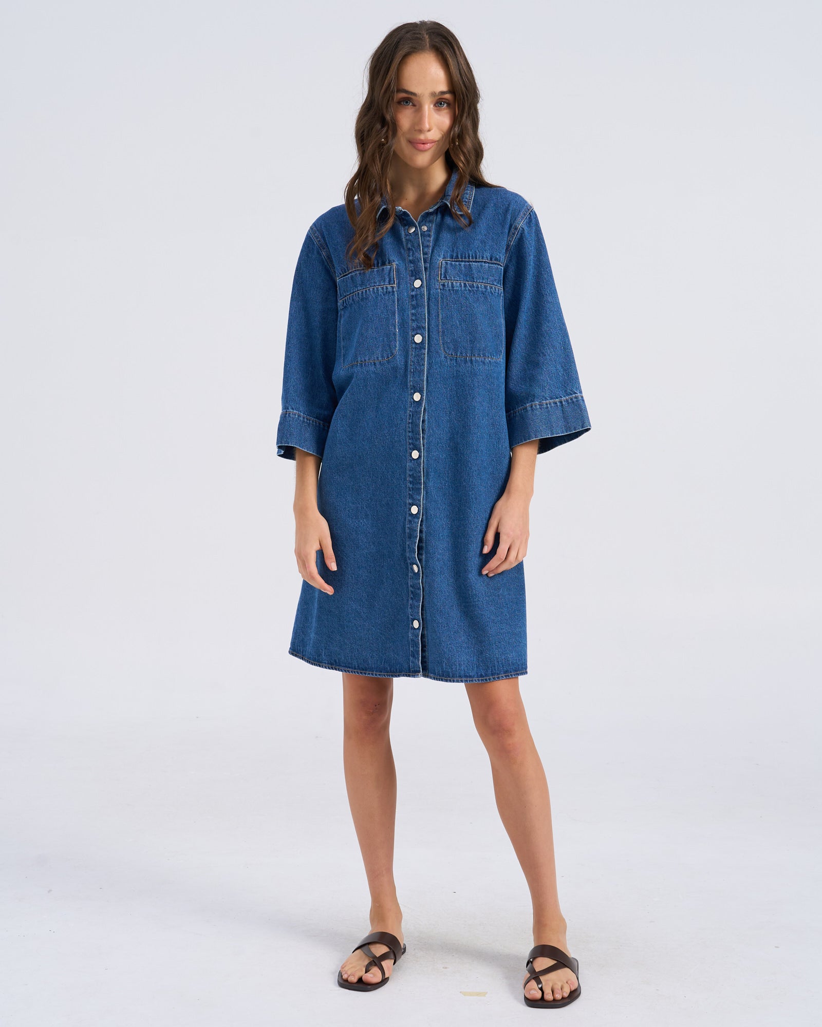 VMTOLKE DENIM SHIRT DRESS